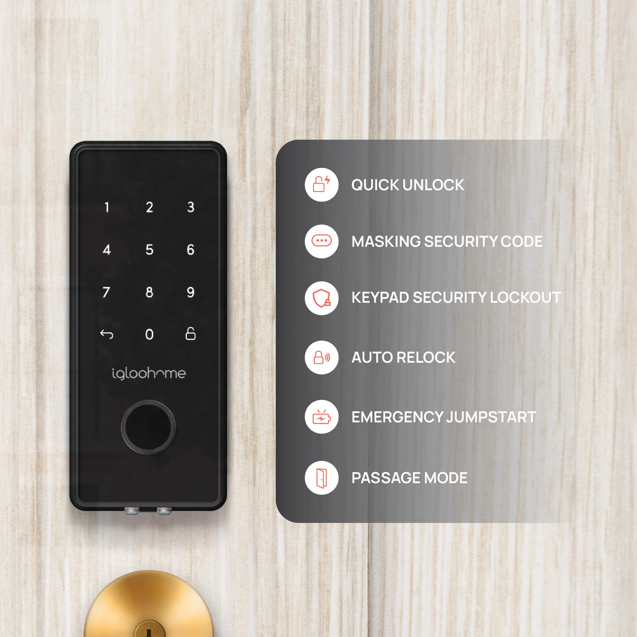 Deadbolt 2S Metal Grey Digital Lock